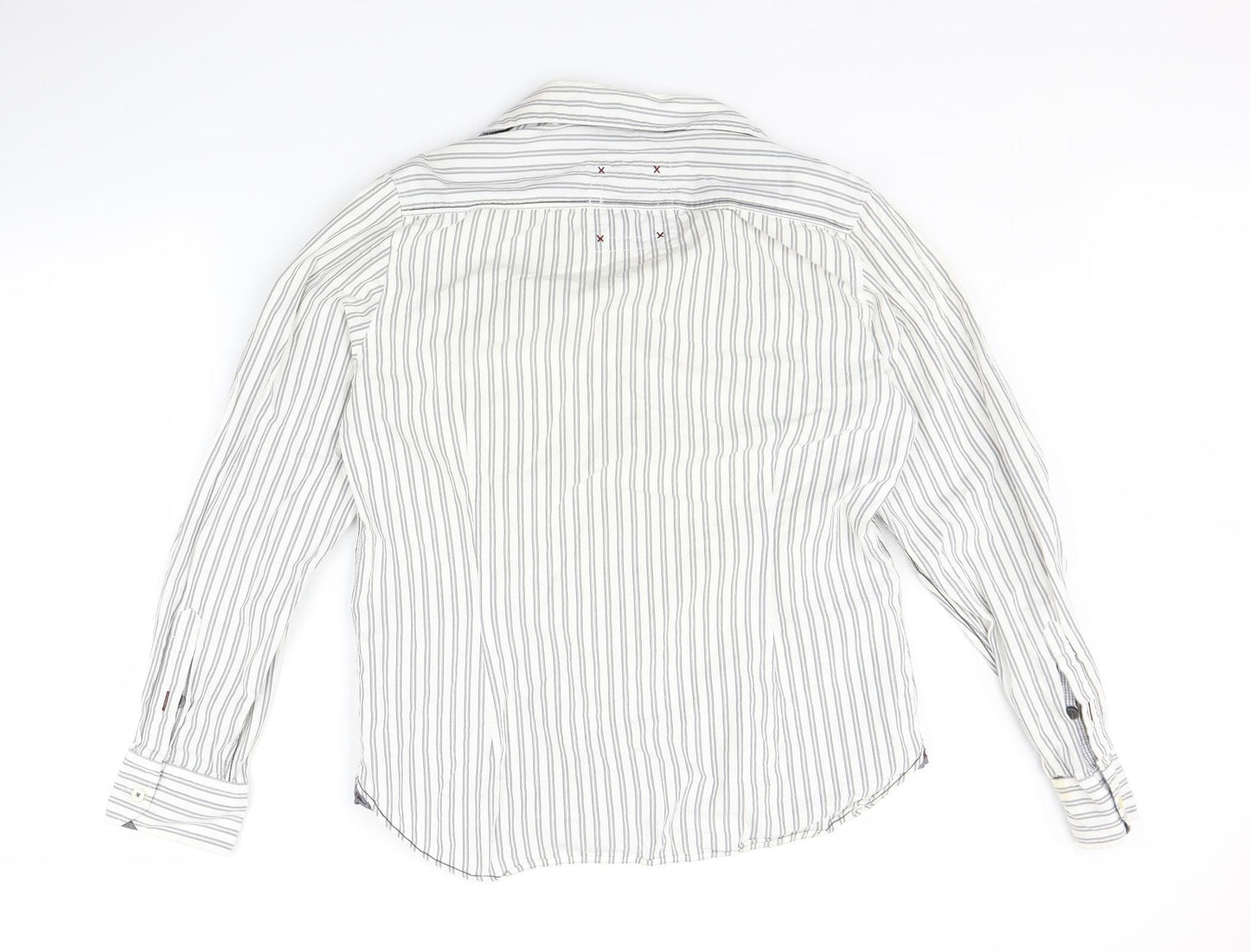 NEXT Mens White Striped   Button-Up Size M