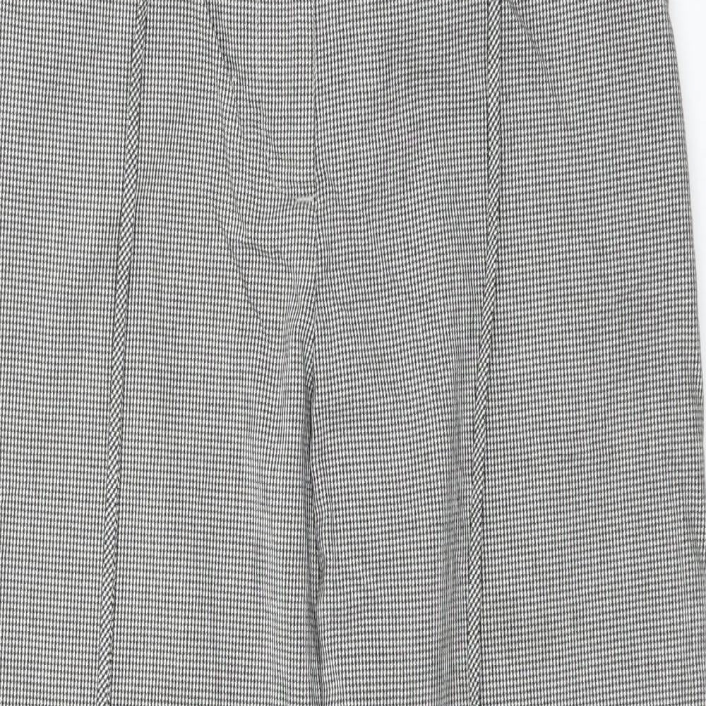 Carolina Belle Womens Grey Houndstooth  Trousers  Size L L25 in