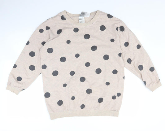 H&M Womens Pink Polka Dot  Pullover Jumper Size S