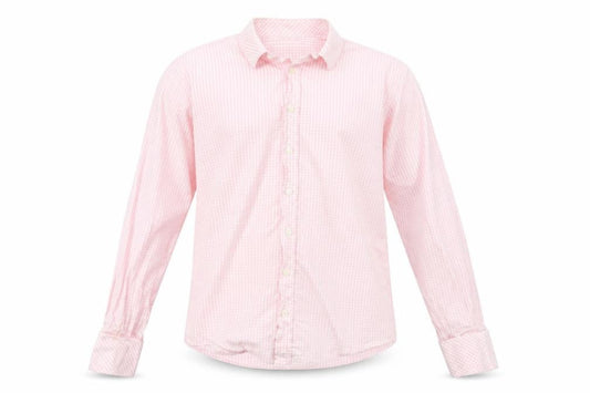 Moto Mens Pink Check   Button-Up Size L