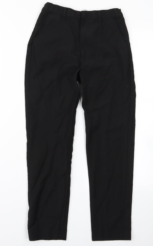 Preworn Girls Black   Chino Trousers Size 9 Years