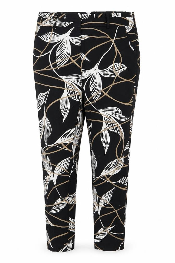 Papaya Womens Black Floral  Trousers  Size 34 L25 in