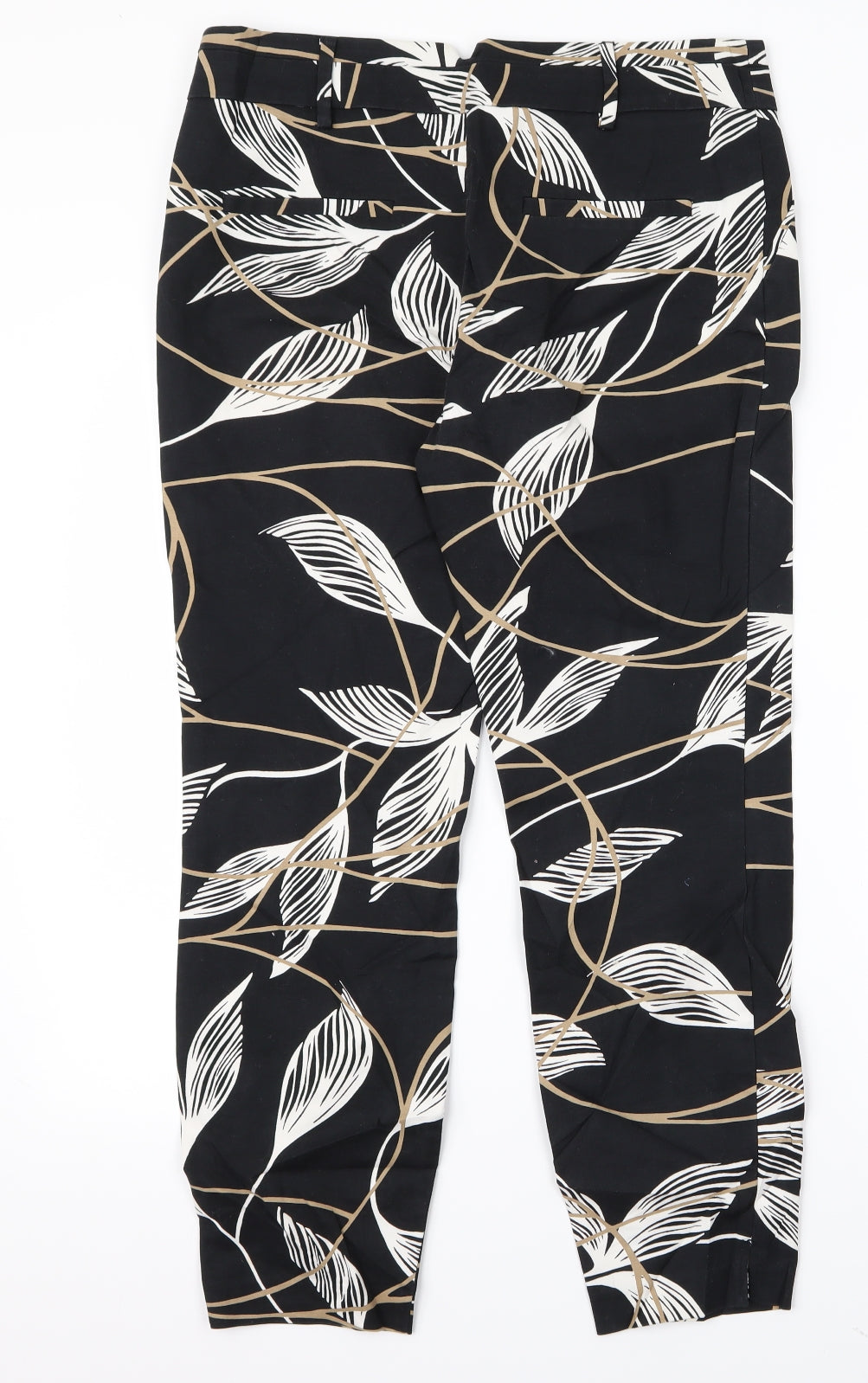 Papaya Womens Black Floral  Trousers  Size 34 L25 in