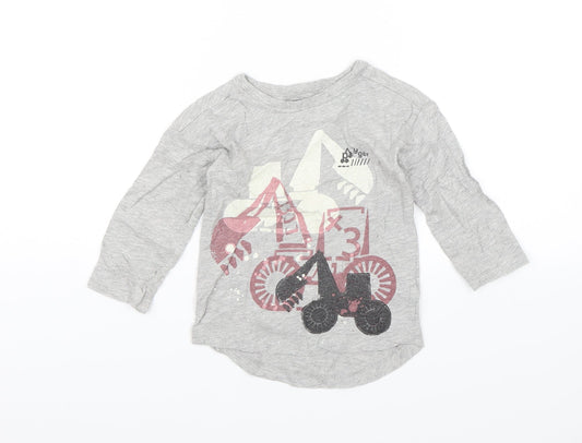 NEXT Baby Grey   Basic T-Shirt Size 12-18 Months  - Trucks