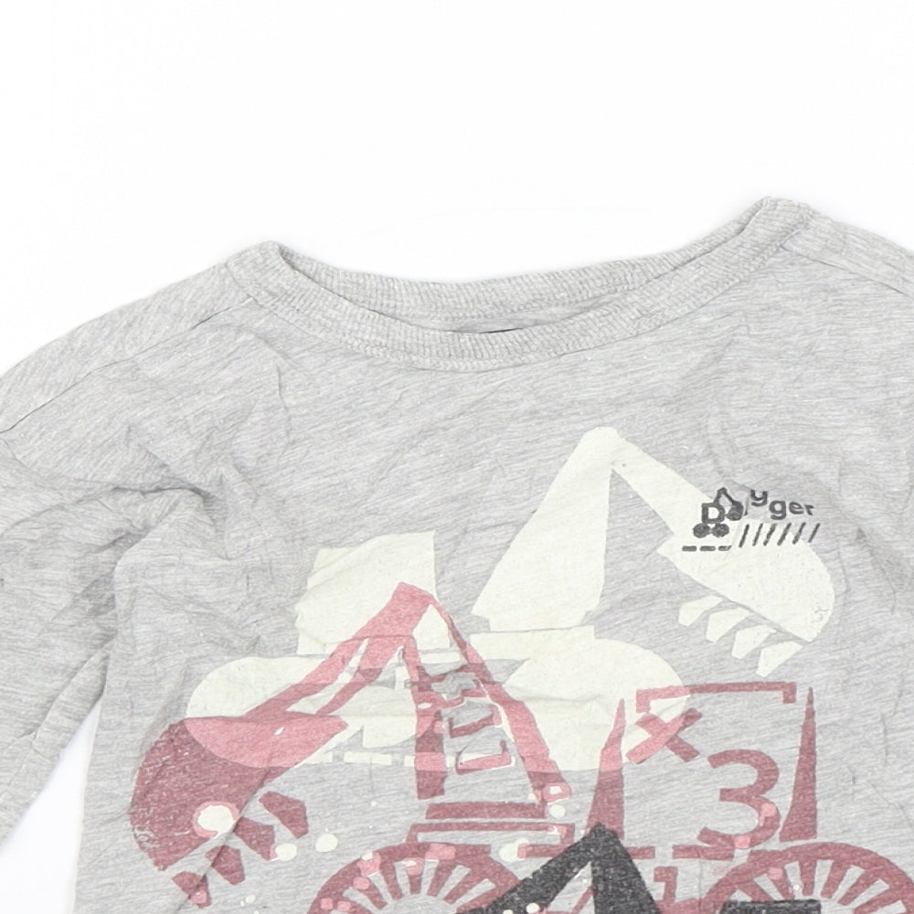 NEXT Baby Grey   Basic T-Shirt Size 12-18 Months  - Trucks