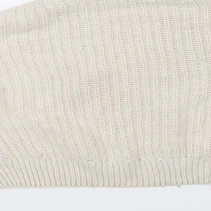 H&M Womens White   Pullover Jumper Size M