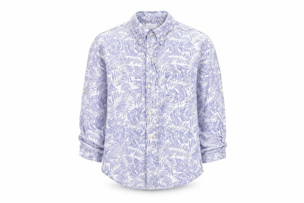 Zara Boys Blue Floral   Button-Up Size 9 Years