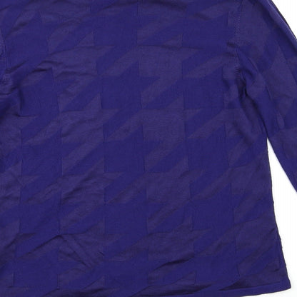 Per Una Womens Blue Geometric  Pullover Jumper Size 12