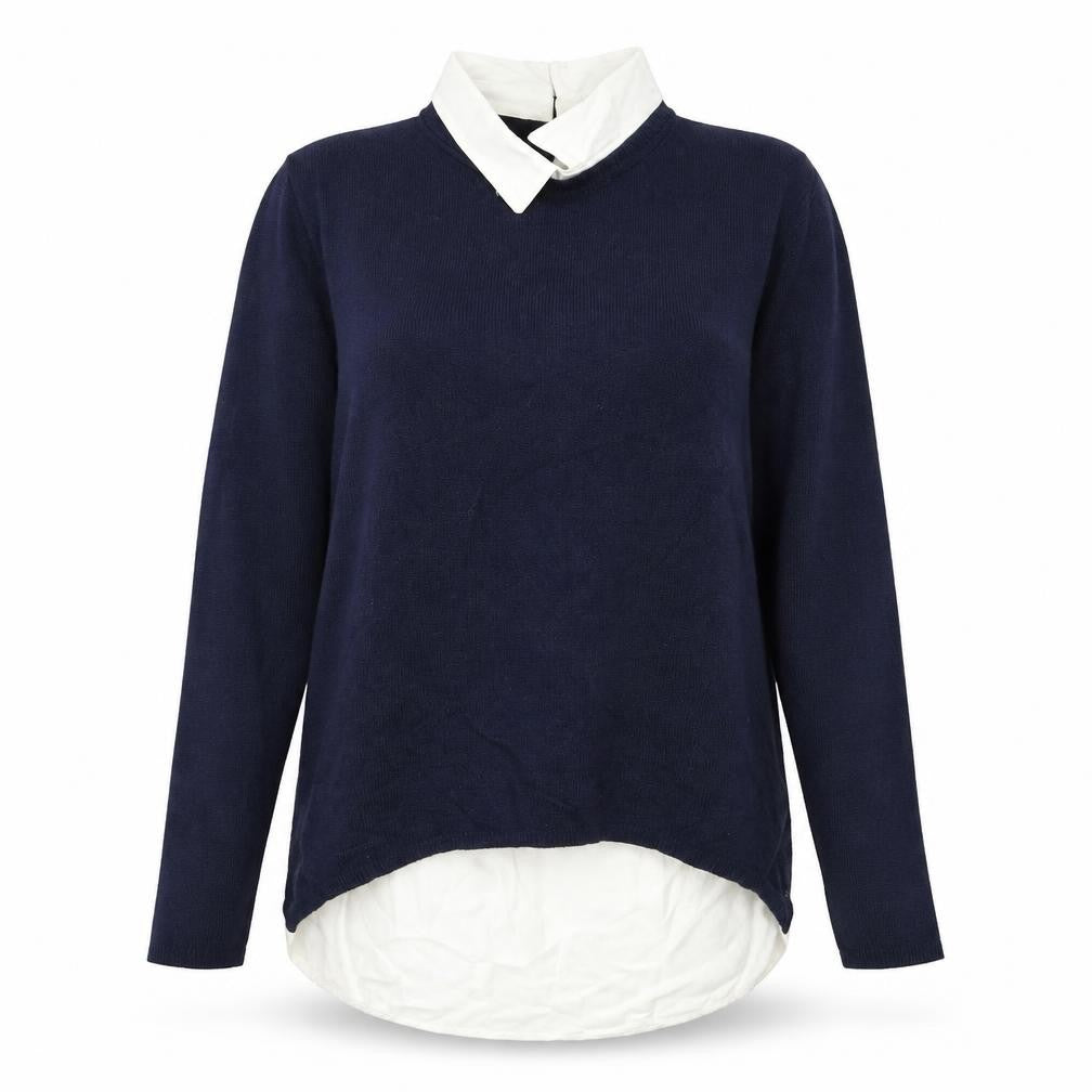 Atmosphere Womens Blue Houndstooth  Pullover Jumper Size 14