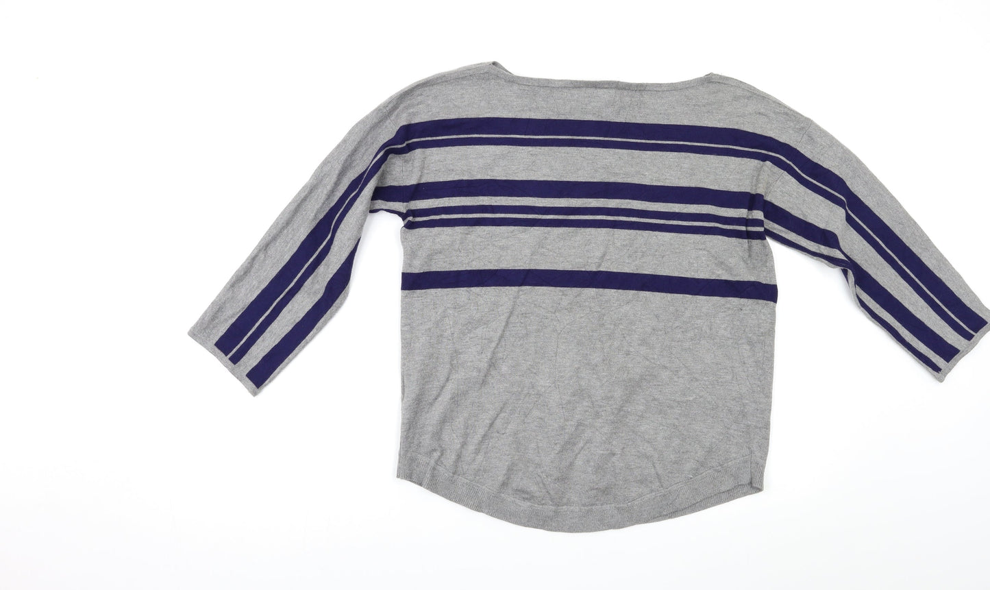 Cable & Gauge Womens Multicoloured Striped  Pullover Jumper Size M