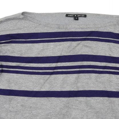 Cable & Gauge Womens Multicoloured Striped  Pullover Jumper Size M