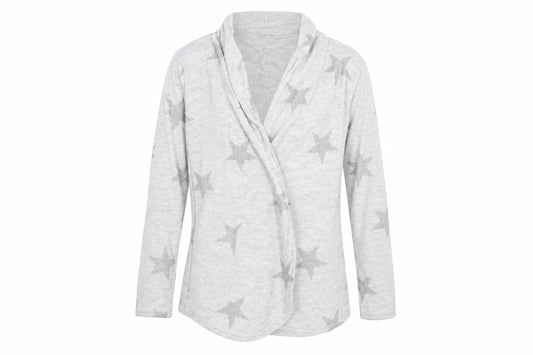 H&M Girls Grey Geometric  Cardigan Jumper Size 10-11 Years