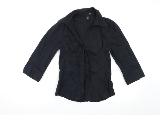H&M Womens Black   Basic Button-Up Size 10