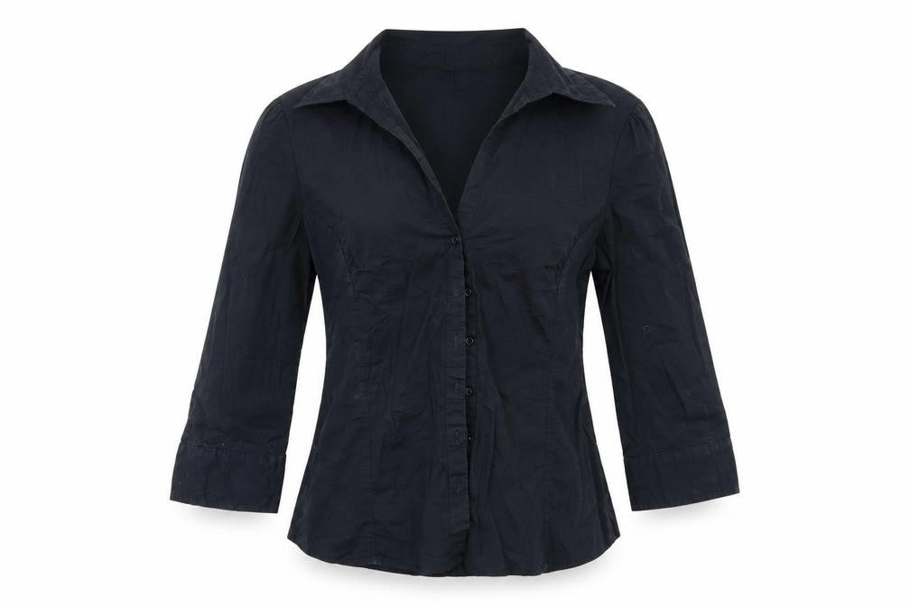 H&M Womens Black   Basic Button-Up Size 10