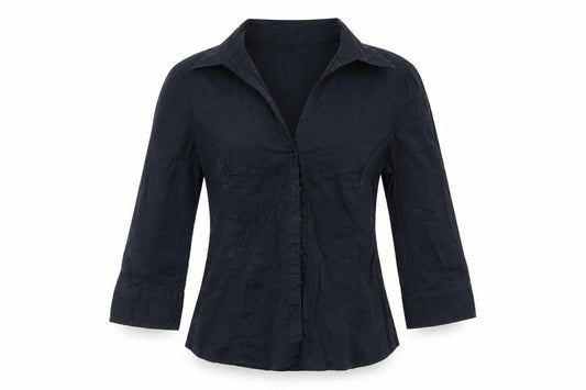 H&M Womens Black   Basic Button-Up Size 10