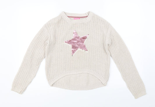 Isaac Mizrahi Girls Beige   Pullover Jumper Size 11-12 Years