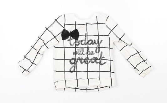 H&M Girls White   Pullover Jumper Size 2 Years