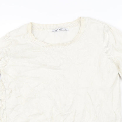 Just Jeans Womens White   Pullover Jumper Size XS