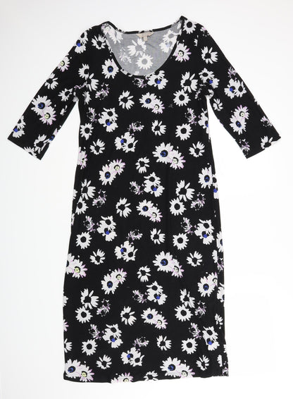 Preloved Anthology Womens Black Floral  A-Line  Size 12 - Front