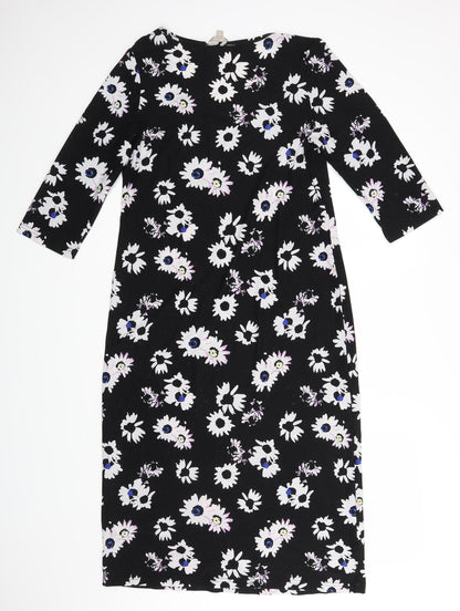 Preloved Anthology Womens Black Floral  A-Line  Size 12 - Back