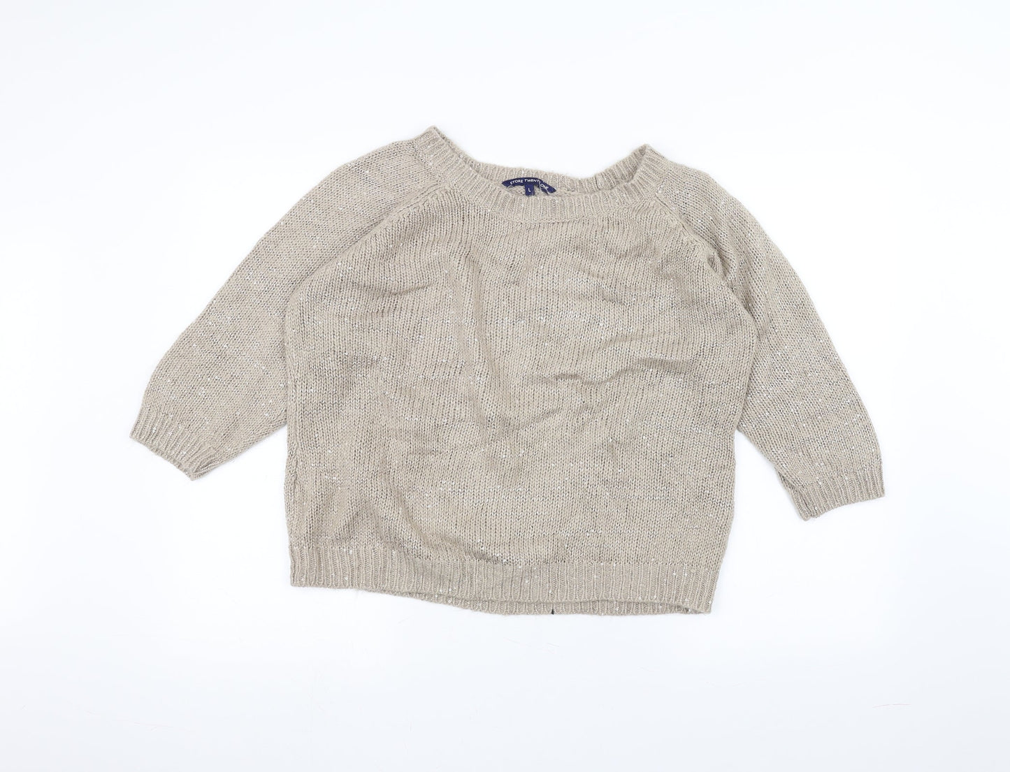 Store Twenty One Womens Brown  Knit Pullover Jumper Size L