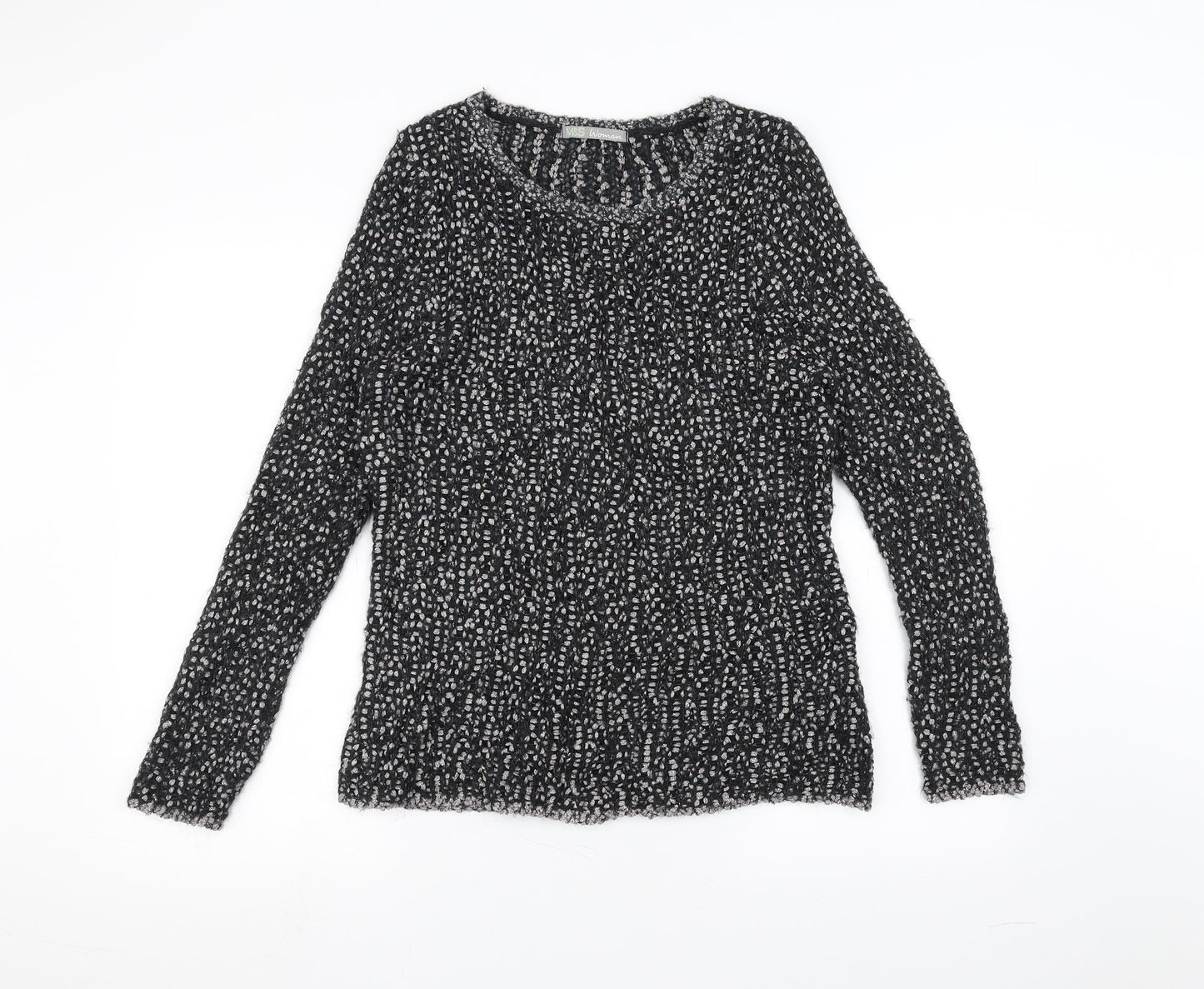 Marks and Spencer Womens Black  Knit Pullover Jumper Size 12