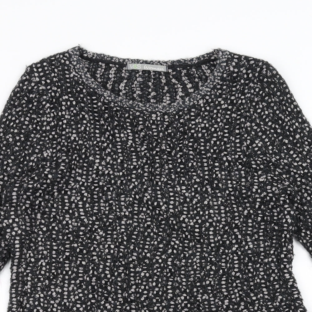 Marks and Spencer Womens Black  Knit Pullover Jumper Size 12