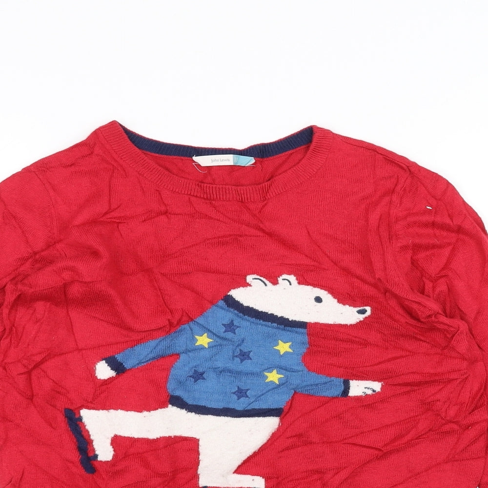 John Lewis Girls Red   Pullover Jumper Size 10 Years