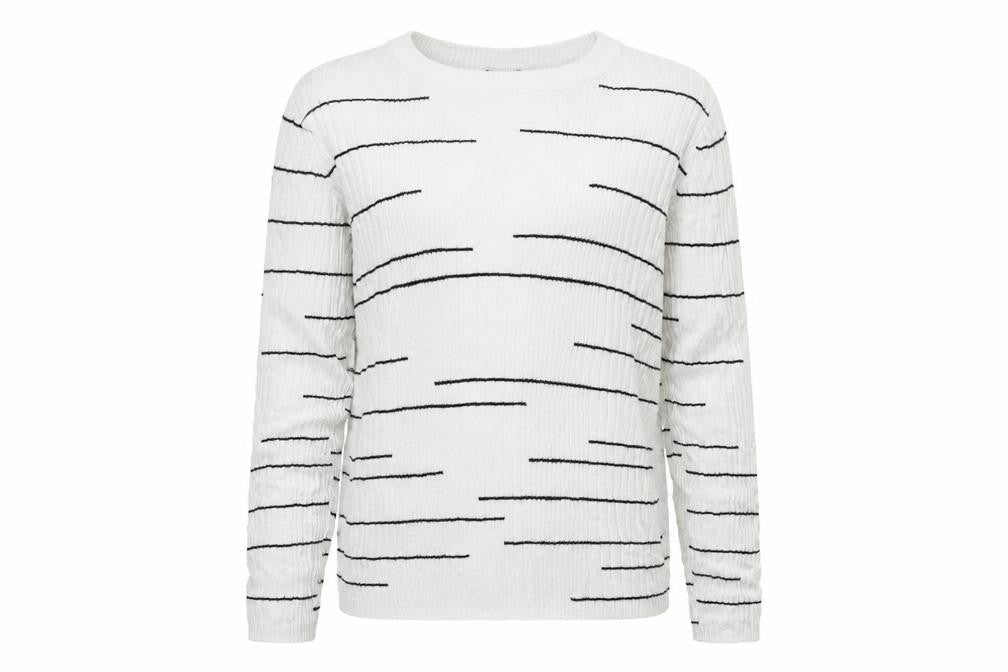 Pimkie Womens White Striped  Pullover Jumper Size M