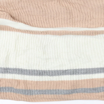 Preloved Select Womens White Striped Knit Pullover Jumper Size 18 - Label