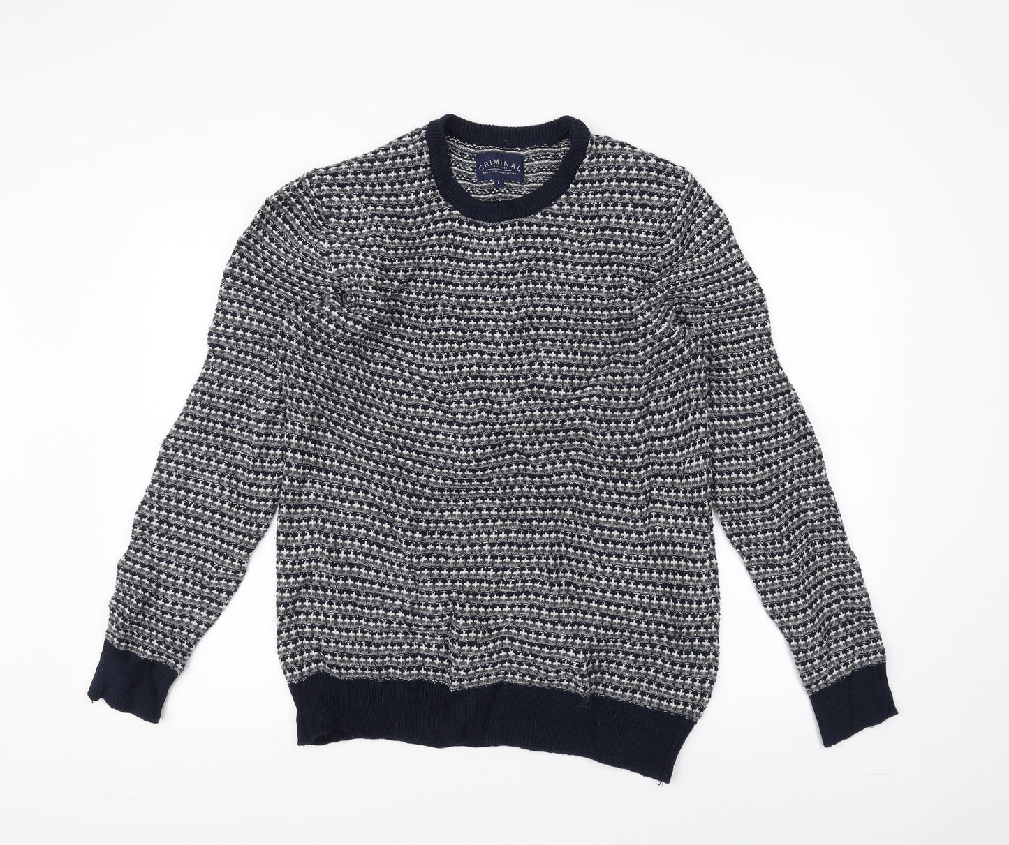 Criminal Womens Blue   Pullover Jumper Size L