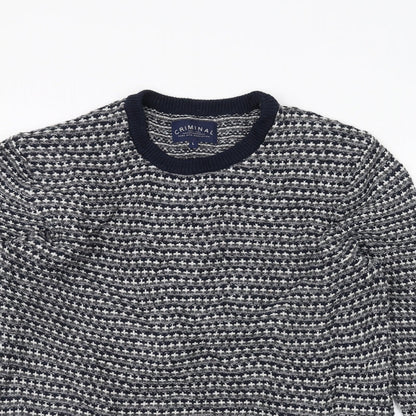 Criminal Womens Blue   Pullover Jumper Size L