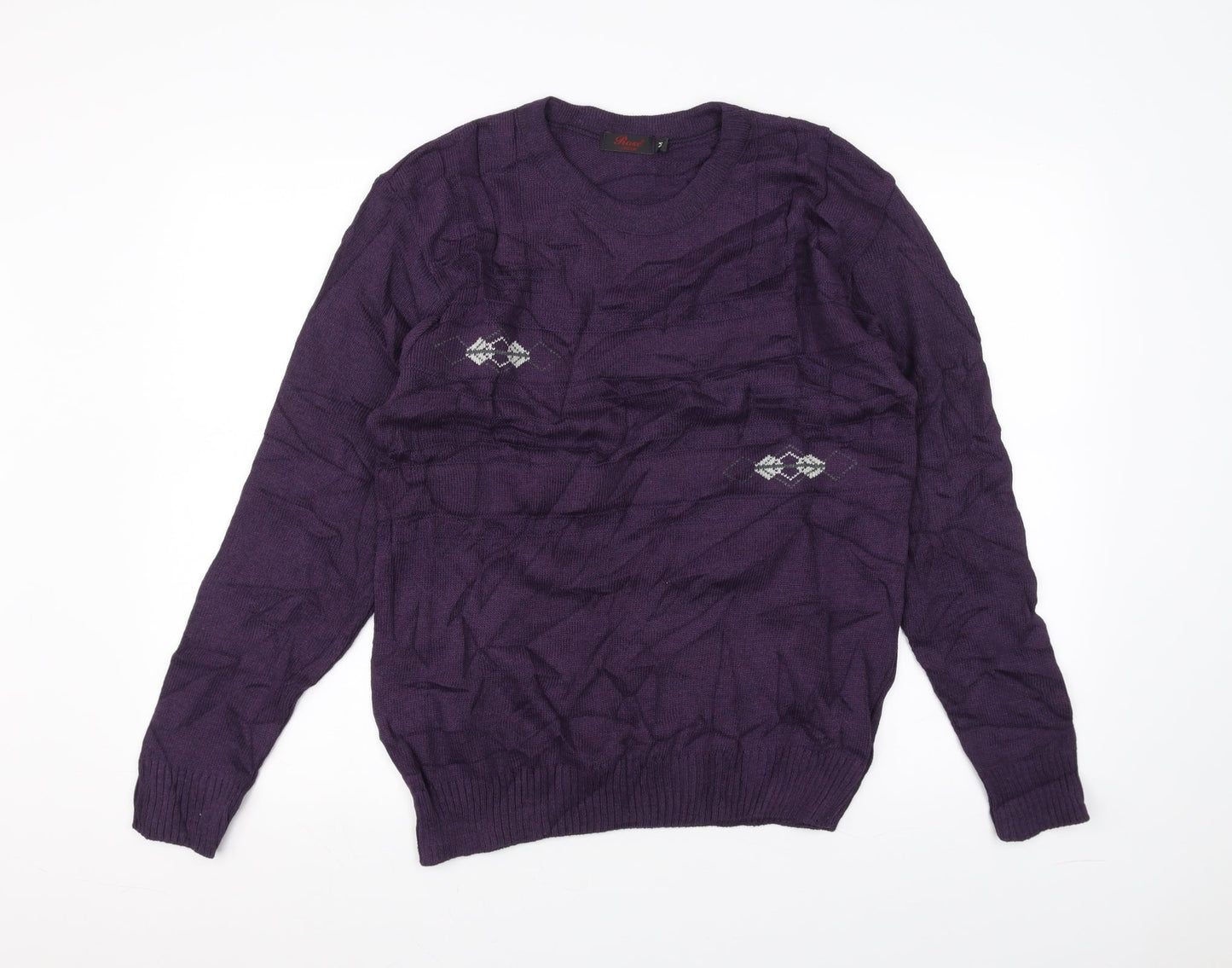 Rose Womens Purple  Knit Pullover Jumper Size M