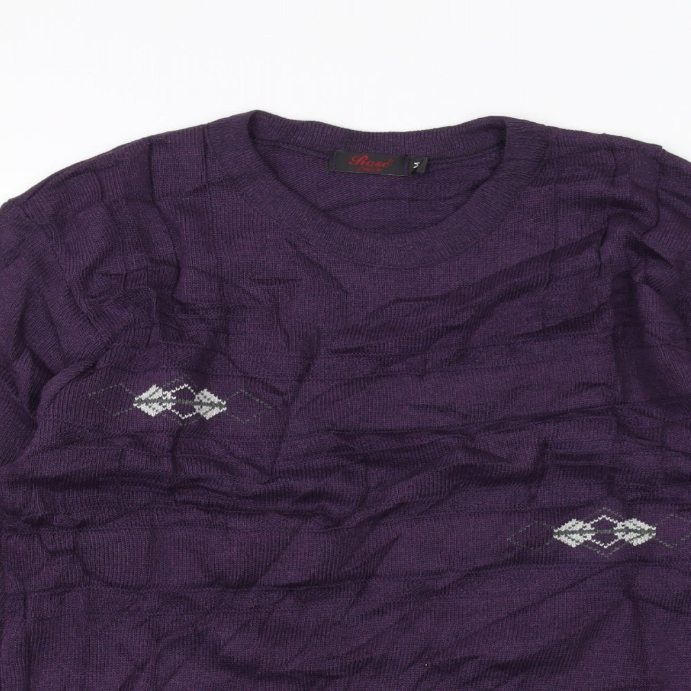 Rose Womens Purple  Knit Pullover Jumper Size M