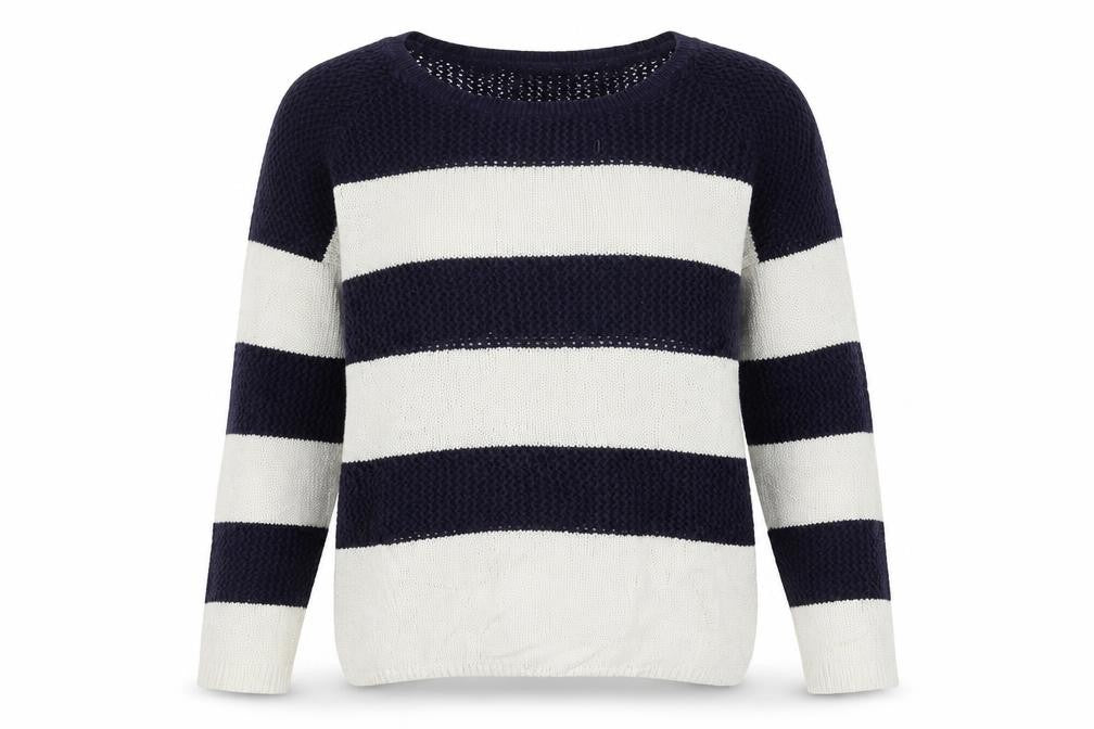 Gap Womens White Striped  Pullover Jumper Size M