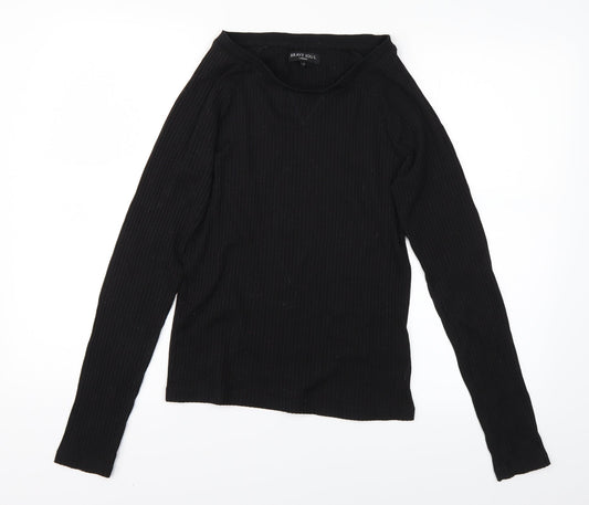 Brave Soul Womens Black   Pullover Jumper Size M