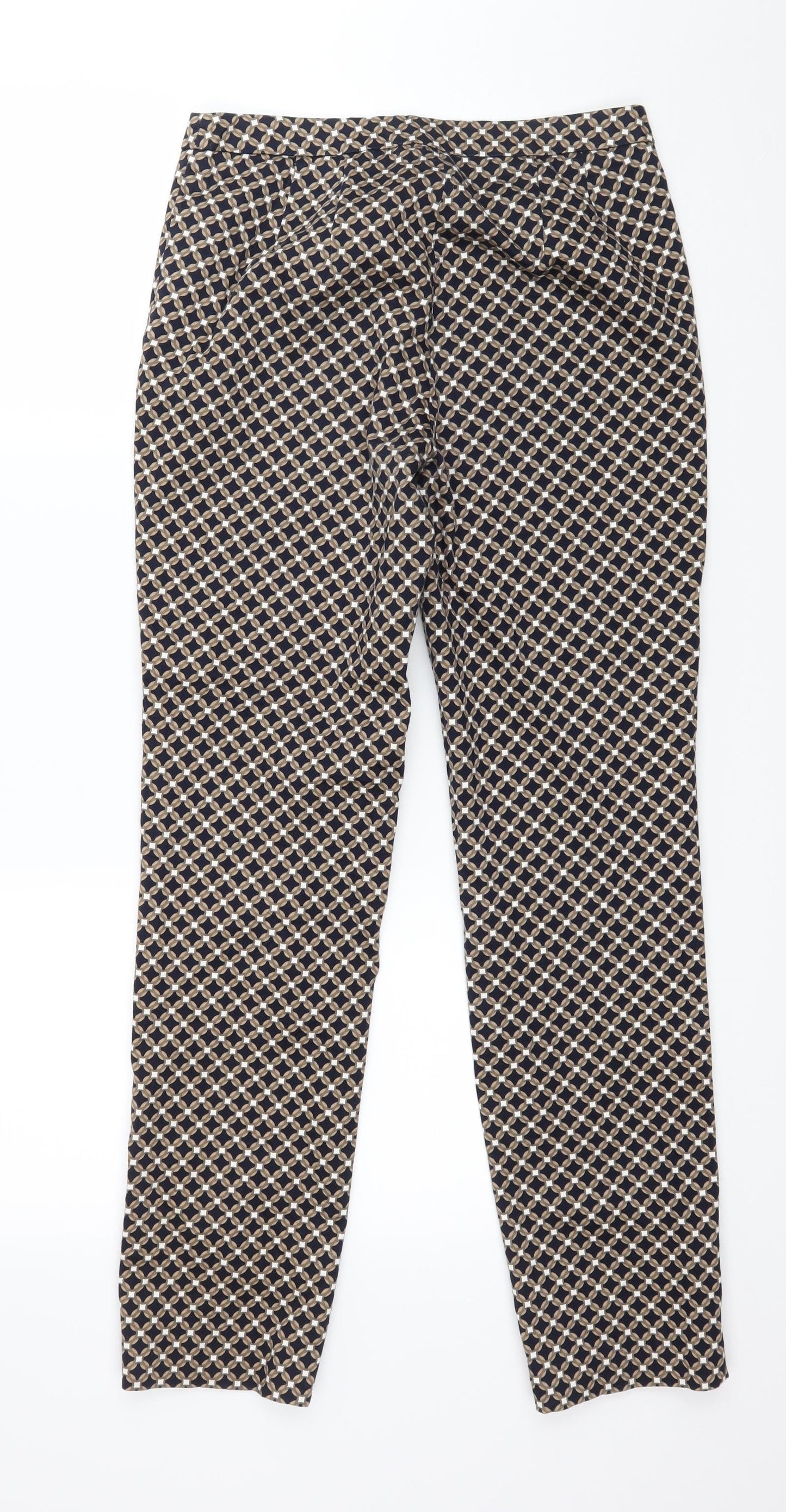 Betty Barclay Womens Brown Geometric  Trousers  Size 6 L28 in
