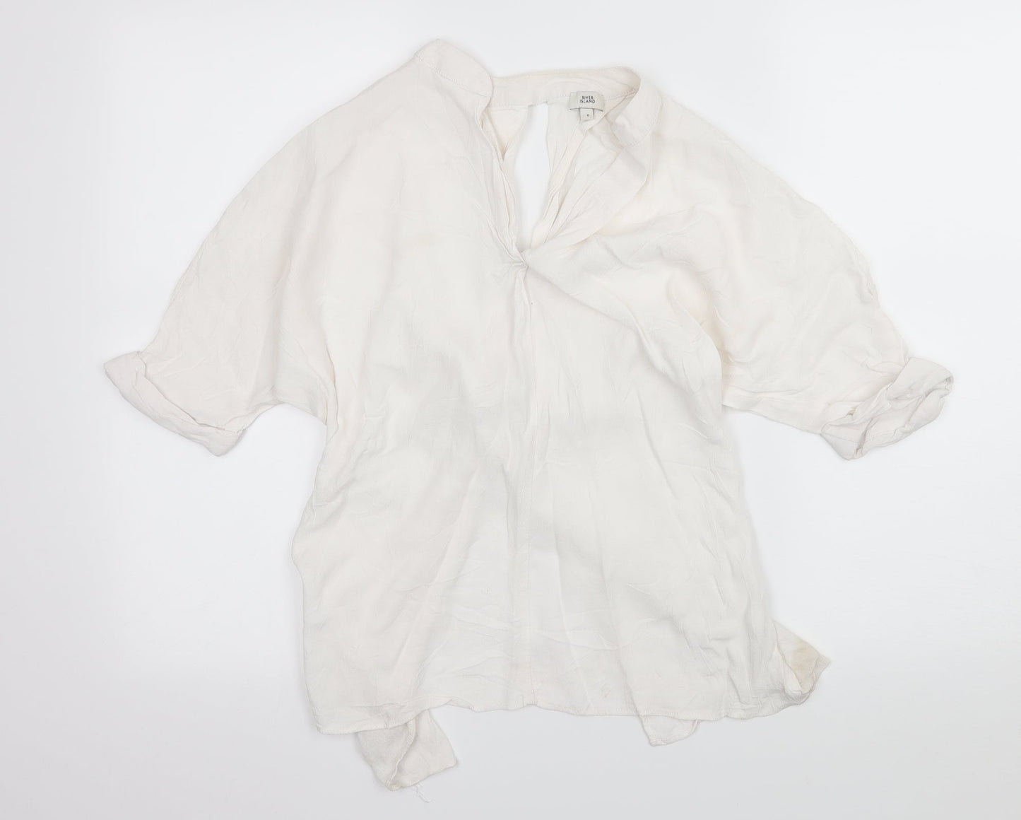 River Island Womens White   Basic Blouse Size 6  - open back