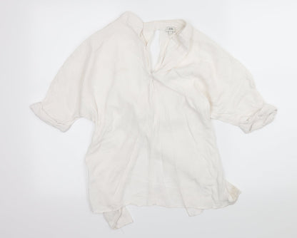 River Island Womens White   Basic Blouse Size 6  - open back