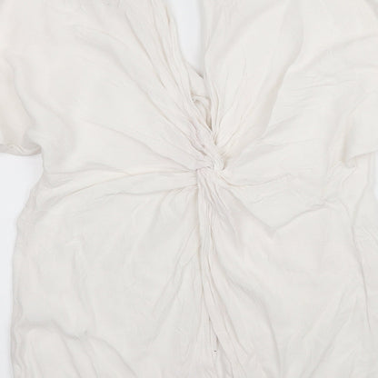 River Island Womens White   Basic Blouse Size 6  - open back