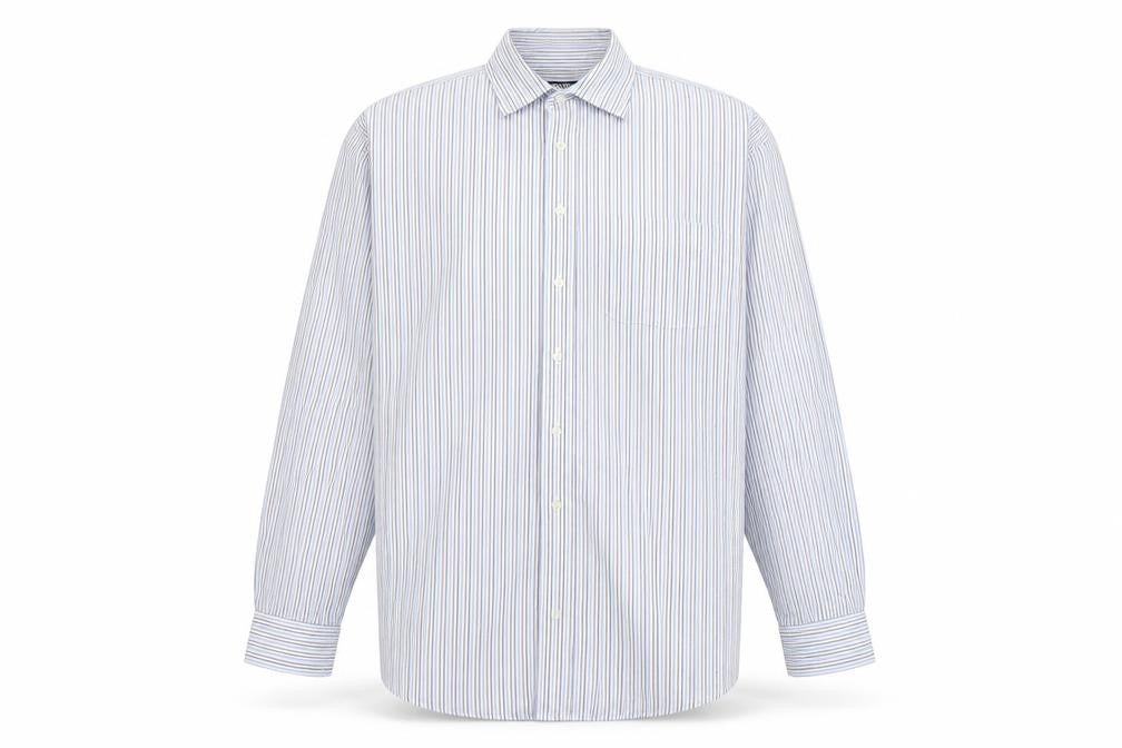 Kirkland Mens Blue Striped   Button-Up Size 17