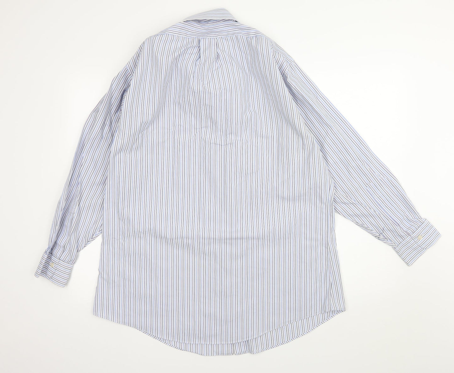 Kirkland Mens Blue Striped   Button-Up Size 17
