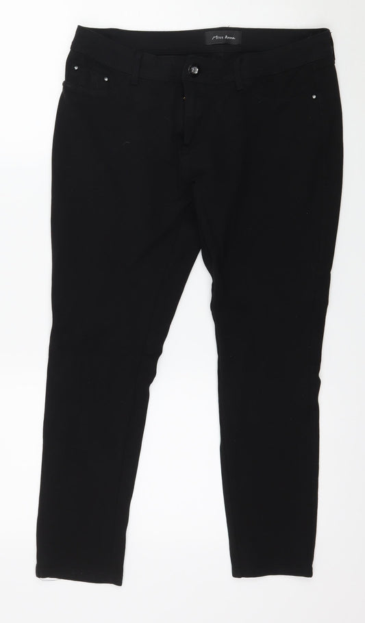 Miss Anna Womens Black  Denim Skinny Jeans Size 34 in L26 in