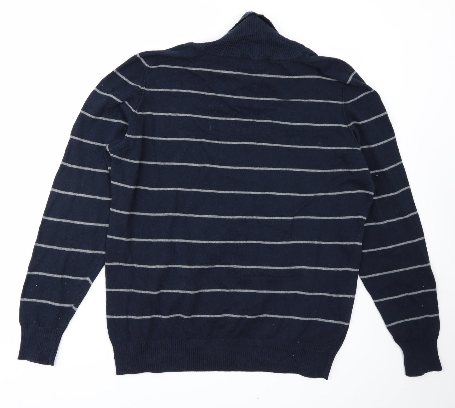 Williams & Brown Mens Blue Striped Knit Pullover Jumper Size M