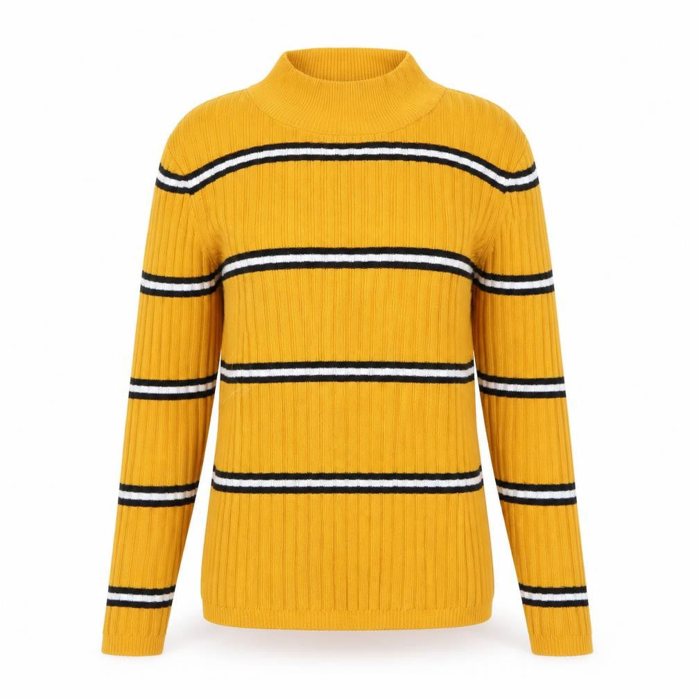 Primark Womens Yellow Striped Knit Pullover Jumper Size S