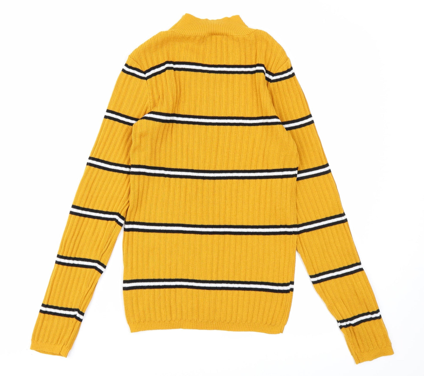Primark Womens Yellow Striped Knit Pullover Jumper Size S