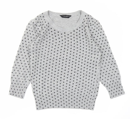 Dorothy Perkins Womens Grey Polka Dot  Pullover Jumper Size 8