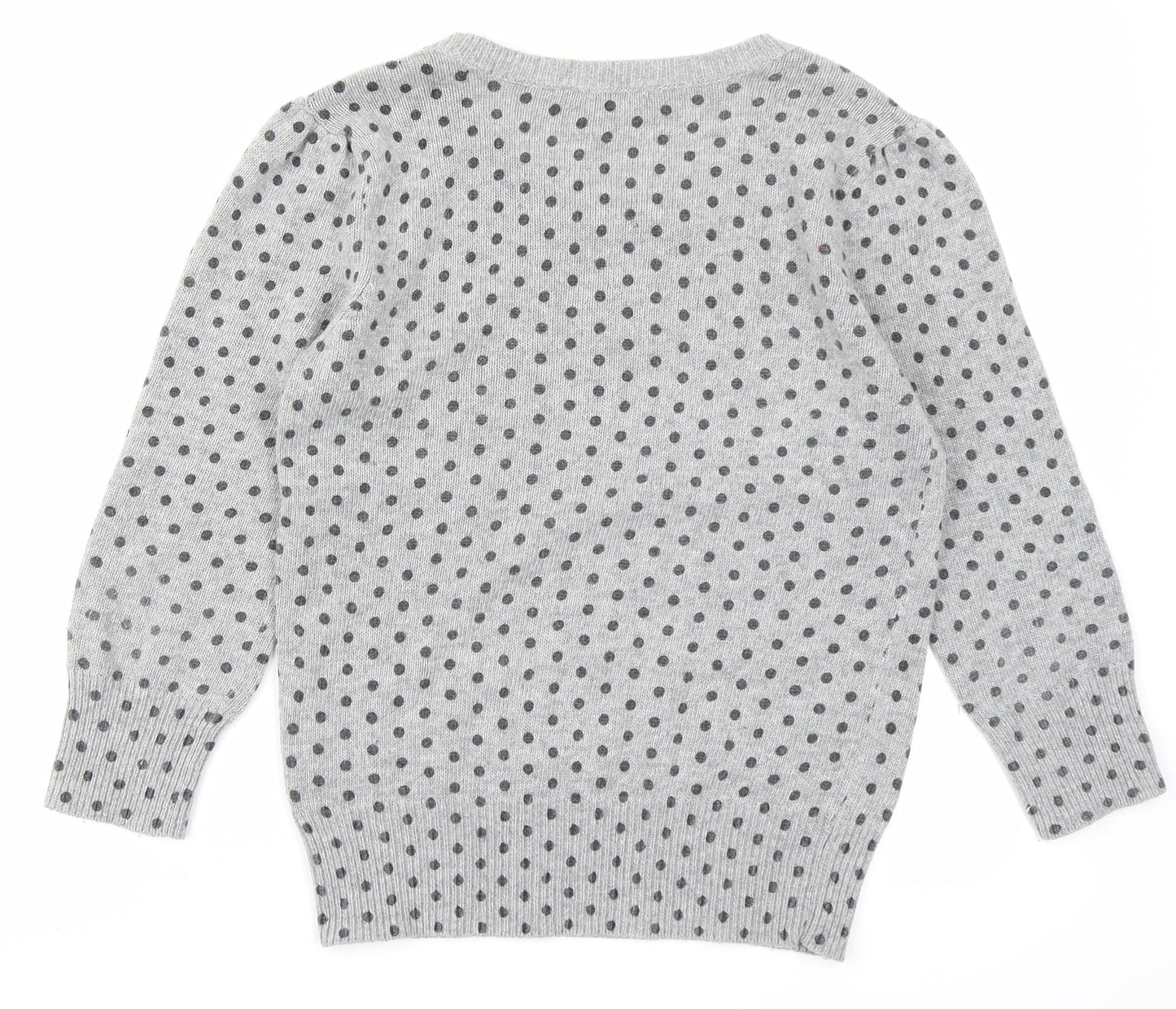 Dorothy Perkins Womens Grey Polka Dot  Pullover Jumper Size 8