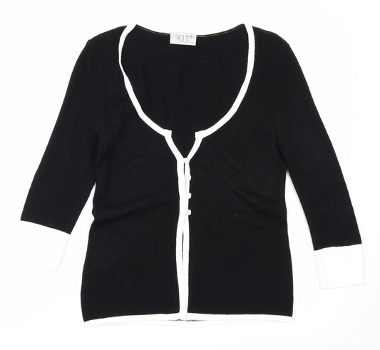 Kit Womens Black   Cardigan Jumper Size 12