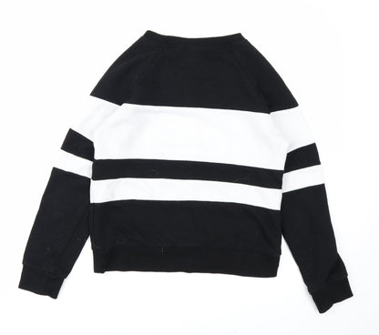 Preloved FOREVER 21 Womens Black Striped  Pullover Sweatshirt Size S - Back